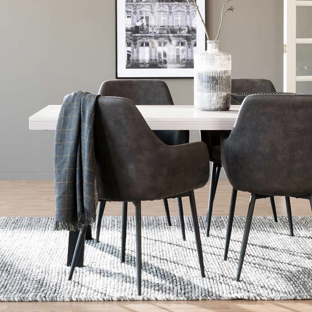 Wohnen X-Fuß Tisch Essplatz für 6 Personen - Freshna (siebenteilig)