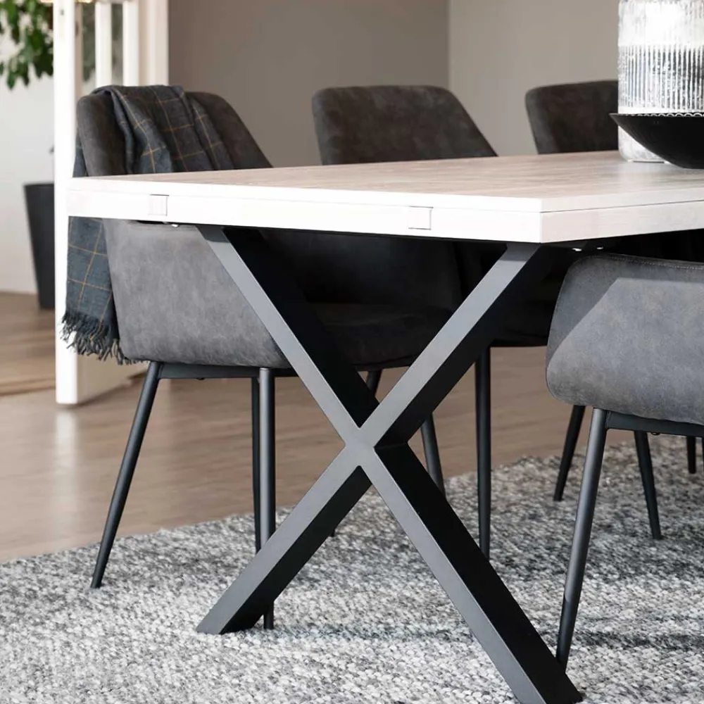 Wohnen X-Fuß Tisch Essplatz für 6 Personen - Freshna (siebenteilig)