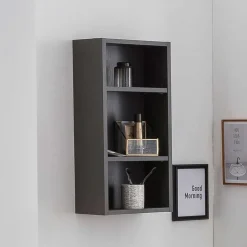 Wohnen 30x64x18 3 Fächer Badregal in Dunkelgrau - Breznia