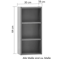 Wohnen 30x64x18 3 Fächer Badregal in Dunkelgrau - Breznia