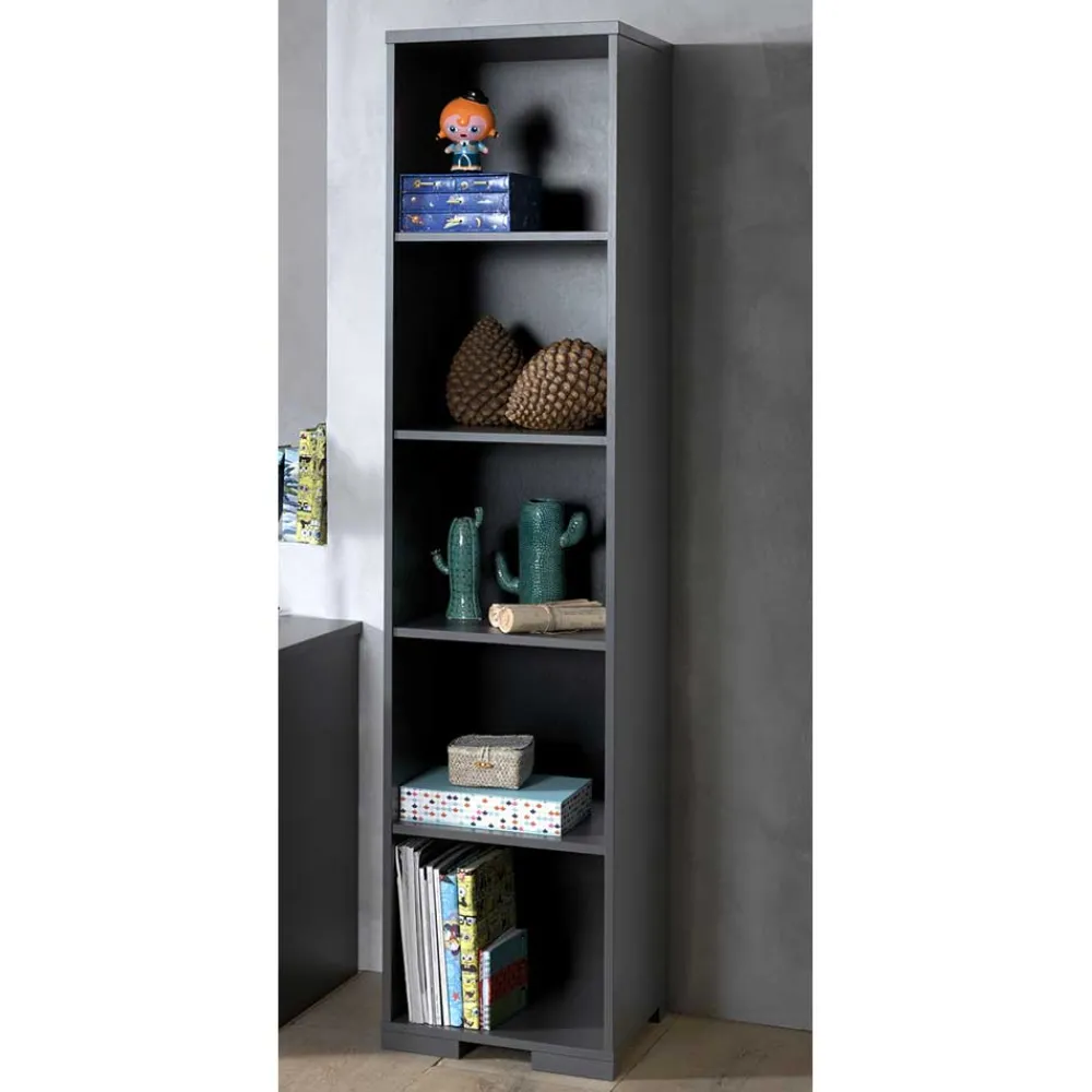 Wohnen 46x196x45 5 Fächer Regal in Anthrazit - Navlius
