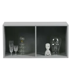 Wohnen Esszimmerregale|Regale*81x41x35 2 Fächer Regal in Grau lackiert - Lanik