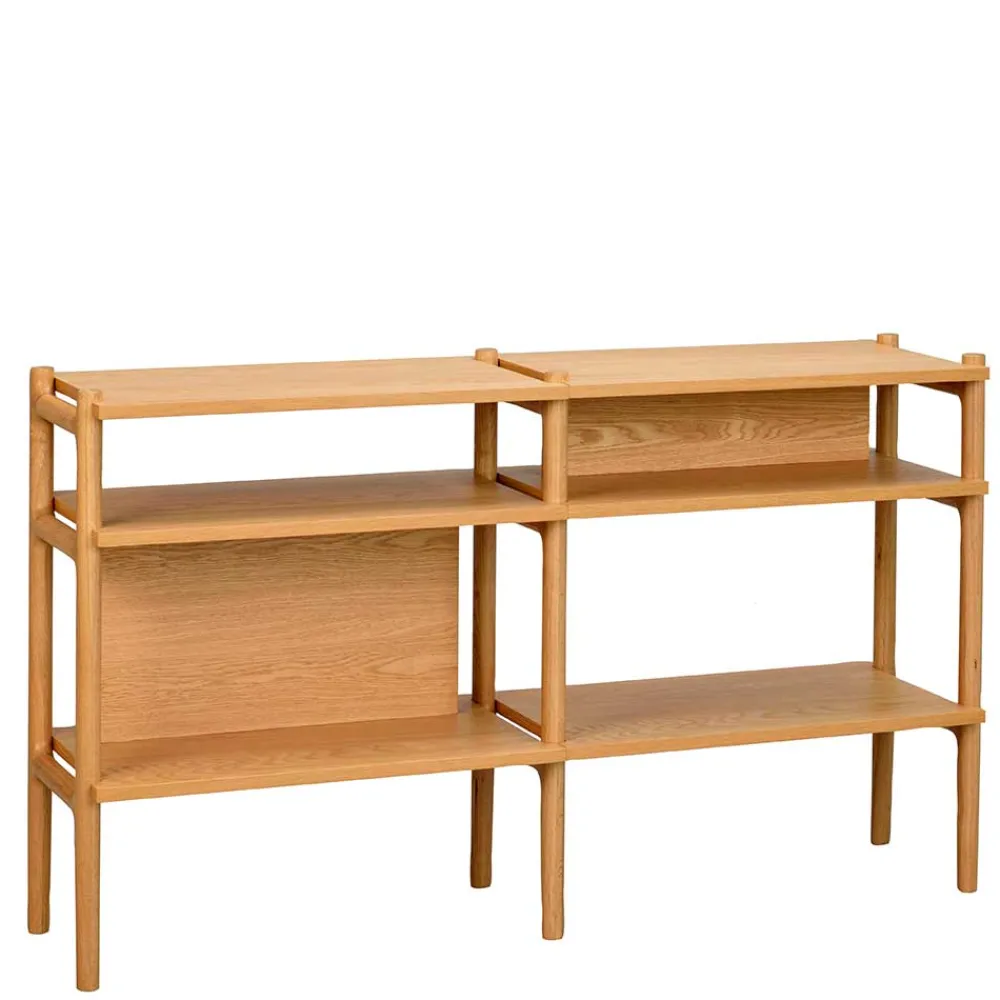 Wohnen Naturholzmöbel|Massivholzmöbel*140x81x36 4 Fächer Regal in modernem Design - Ulapos