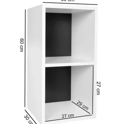 Wohnen 30x60x30 2 Fächer Regal in Weiß - Xaidon