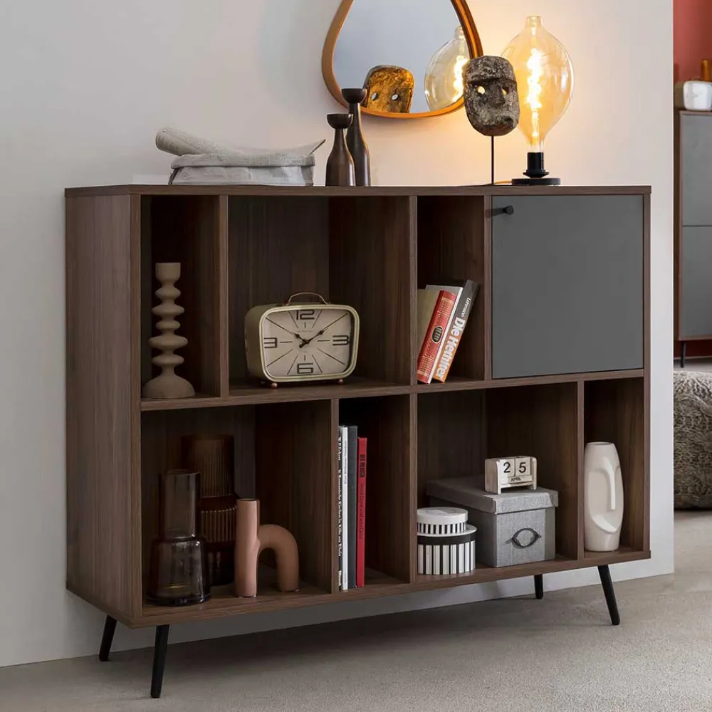 Wohnen Esszimmerregale|Regale*118x76x40 7 Fächer Regal mit Tür - Nuies