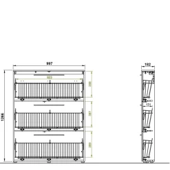 Wohnen Schuhschränke*100x129x19 3 Klappen Schuhschrank in Wildeiche NB - Catrizia