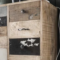 Wohnen Shabby Chic Möbel*55x110x33 Altholz Hochkommode mit 11 Schubladen - Conville