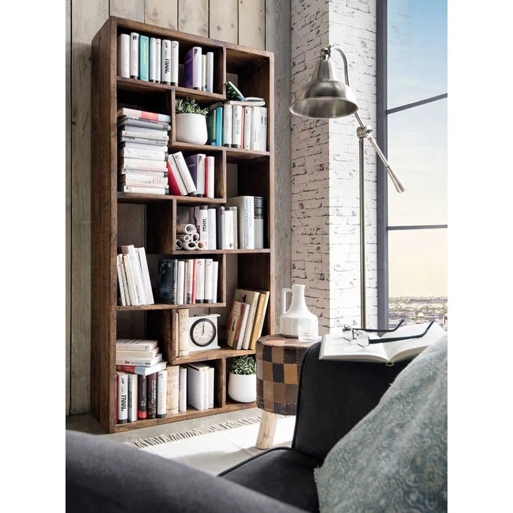 Wohnen Esszimmerregale|Regale*90x190x35 Altholz Regal mit acht Fächern - Bahiro