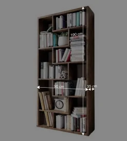 Wohnen Esszimmerregale|Regale*90x190x35 Altholz Regal mit acht Fächern - Bahiro