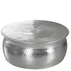 Wohnen Designermöbel*75x31x75 Alu Couchtisch in Silber - Cremo