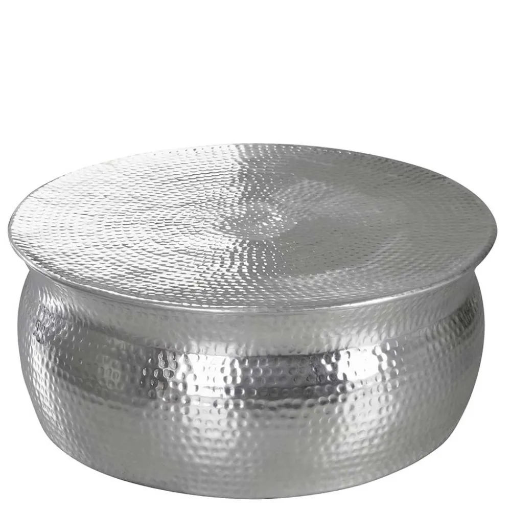 Wohnen Designermöbel*75x31x75 Alu Couchtisch in Silber - Cremo