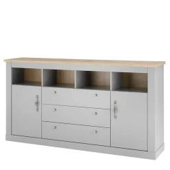 Wohnen 198x104x44 Anrichte in Lichtgrau & Eiche Optik - Buleta