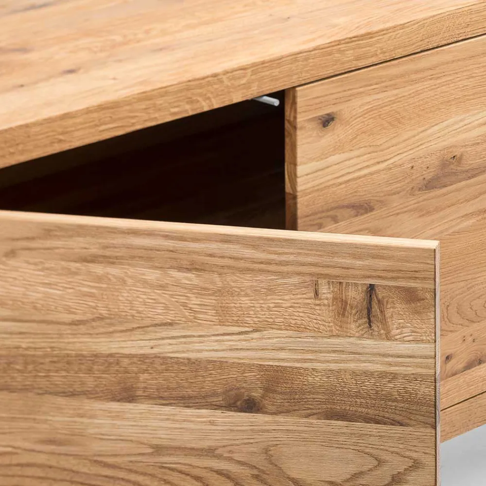 Wohnen Schwarze Möbel|Loft Möbel*180x75x45 Asteiche Sideboard mit Metallfüßen - Ventida