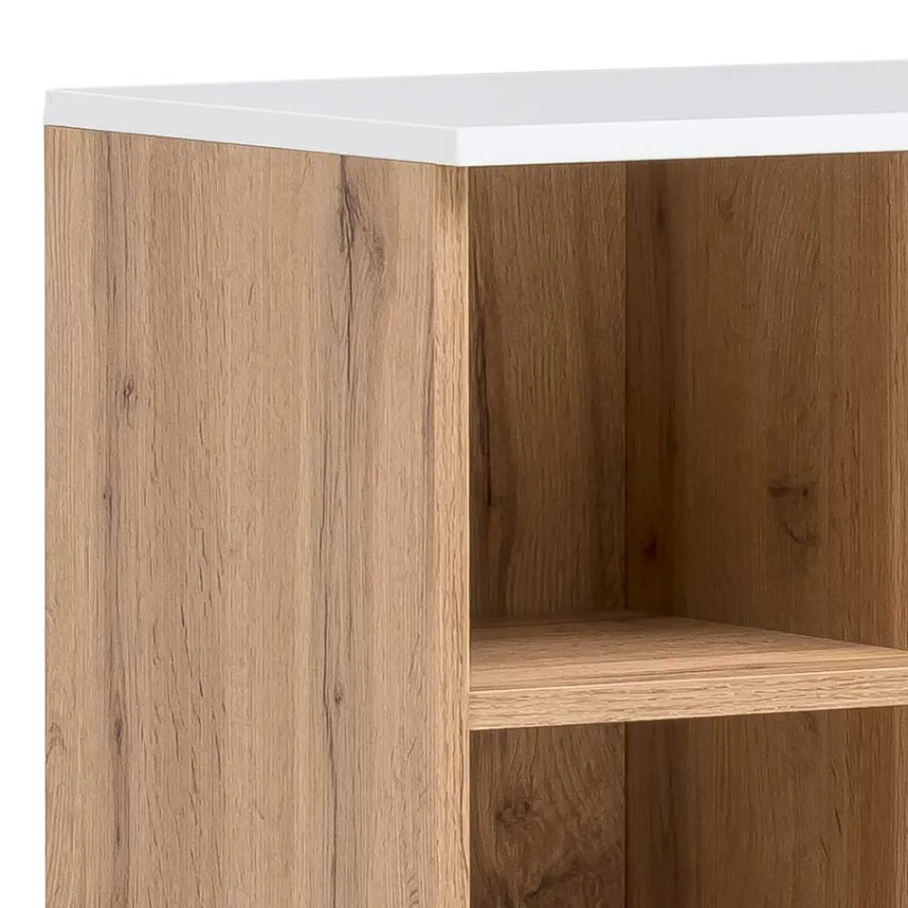 Wohnen Flurkommoden*67x115x35 Bad Highboard in Eiche NB & Weiß - Voinla