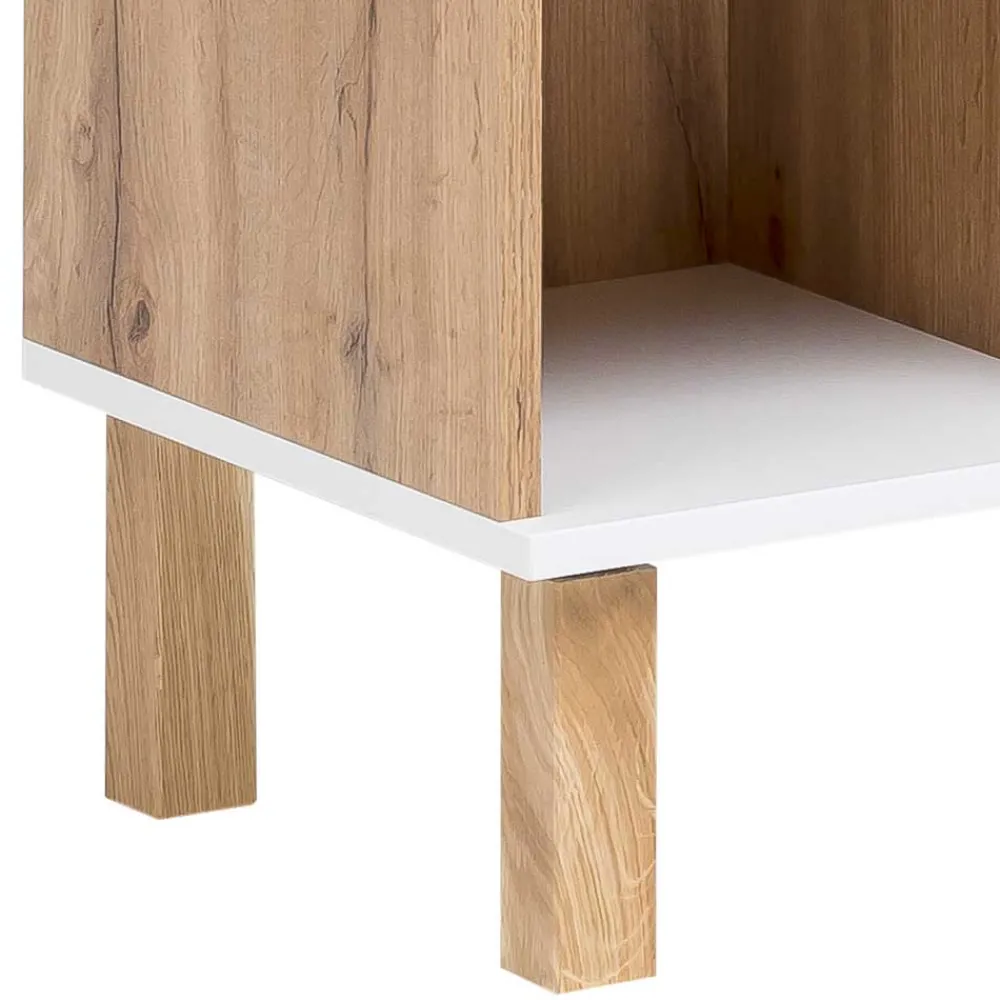 Wohnen Flurkommoden*67x115x35 Bad Highboard in Eiche NB & Weiß - Voinla