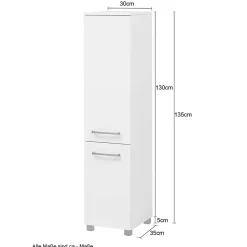 Wohnen Weiße Möbel|Badschränke*30x135x35 Bad Hochschrank für Stand- & Wandmontage - Anjunica