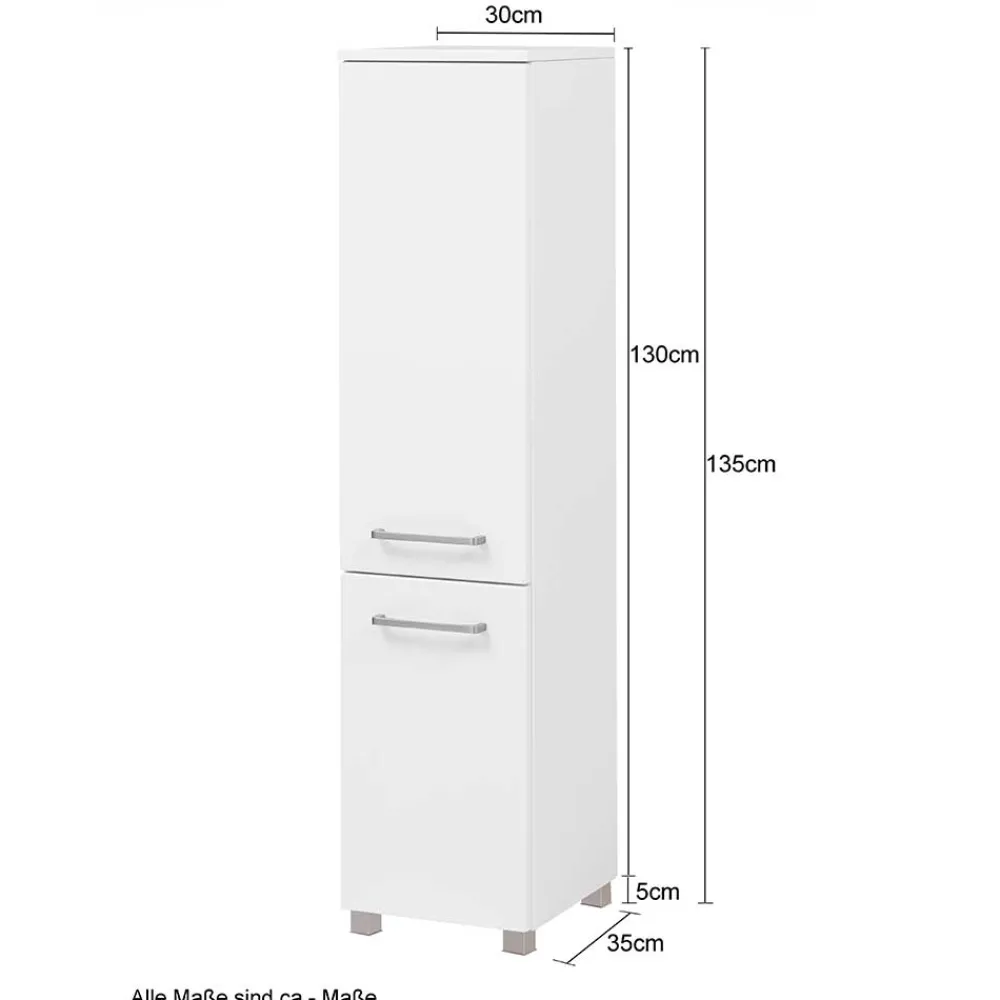 Wohnen Weiße Möbel|Badschränke*30x135x35 Bad Hochschrank für Stand- & Wandmontage - Anjunica