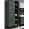 Wohnen Badschränke*67x184x33 Bad Hochschrank in Dunkelgrün & Gold - Aqua
