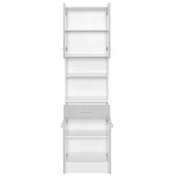 Wohnen Badschränke*50x190x35 Bad Hochschrank in Hellgrau & Weiß - Girios