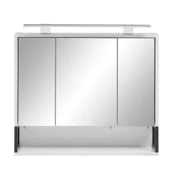 Wohnen 70x68x16 Bad Spiegelschrank aus Stahl in Weiß - Ismilav