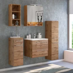 Wohnen 30x130x35 Badezimmer Midischrank stehend oder hängend - Lemnas
