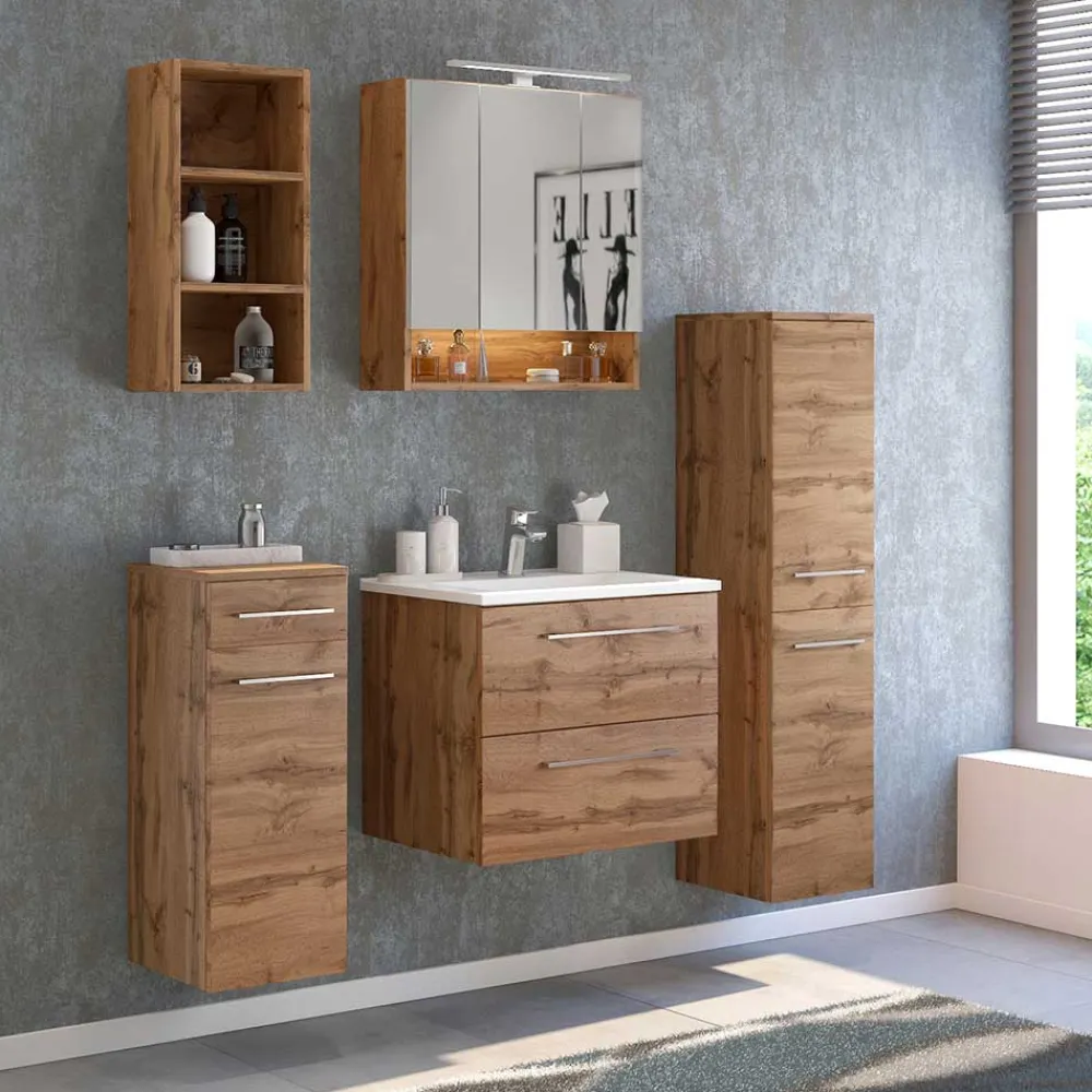 Wohnen 30x130x35 Badezimmer Midischrank stehend oder hängend - Lemnas