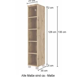 Wohnen 25x135x35 Badezimmer Regal - stehend oder hängend - Arazony
