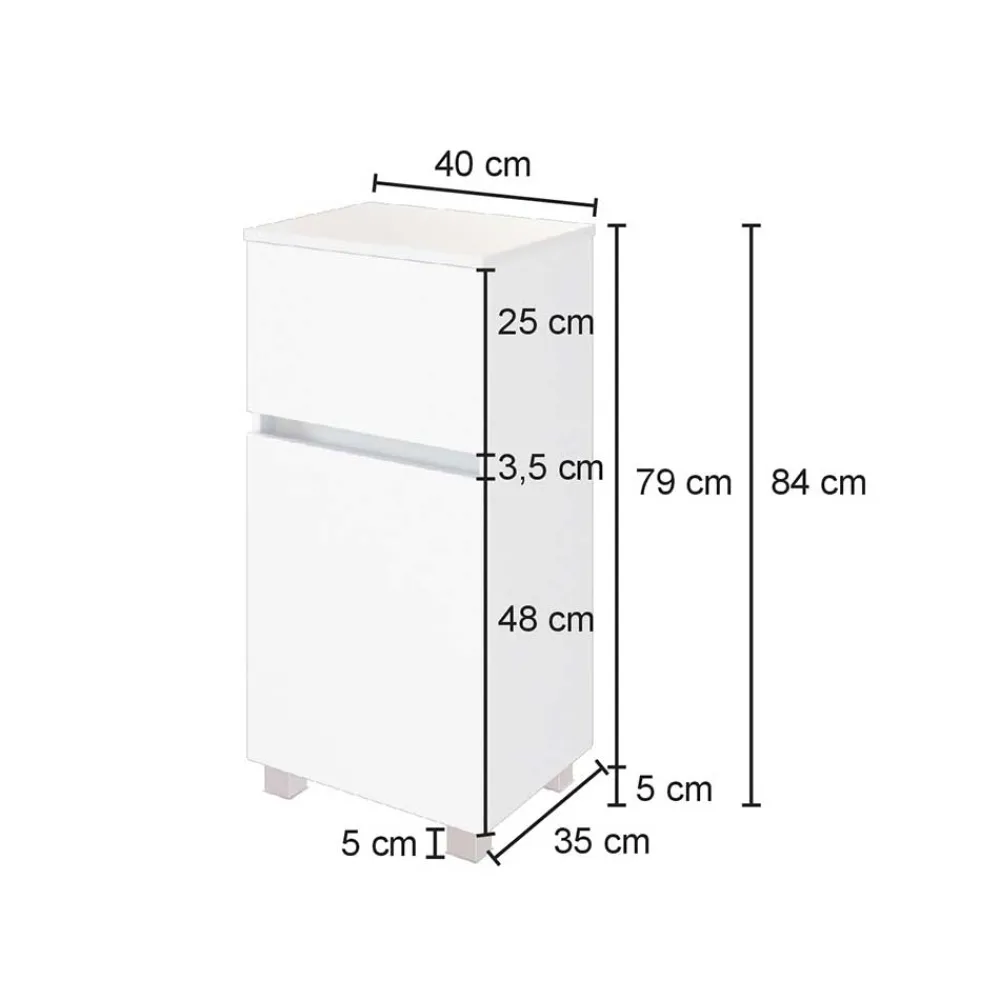 Wohnen 40x84x35 Badezimmer Schrank zweifarbig - Athrin