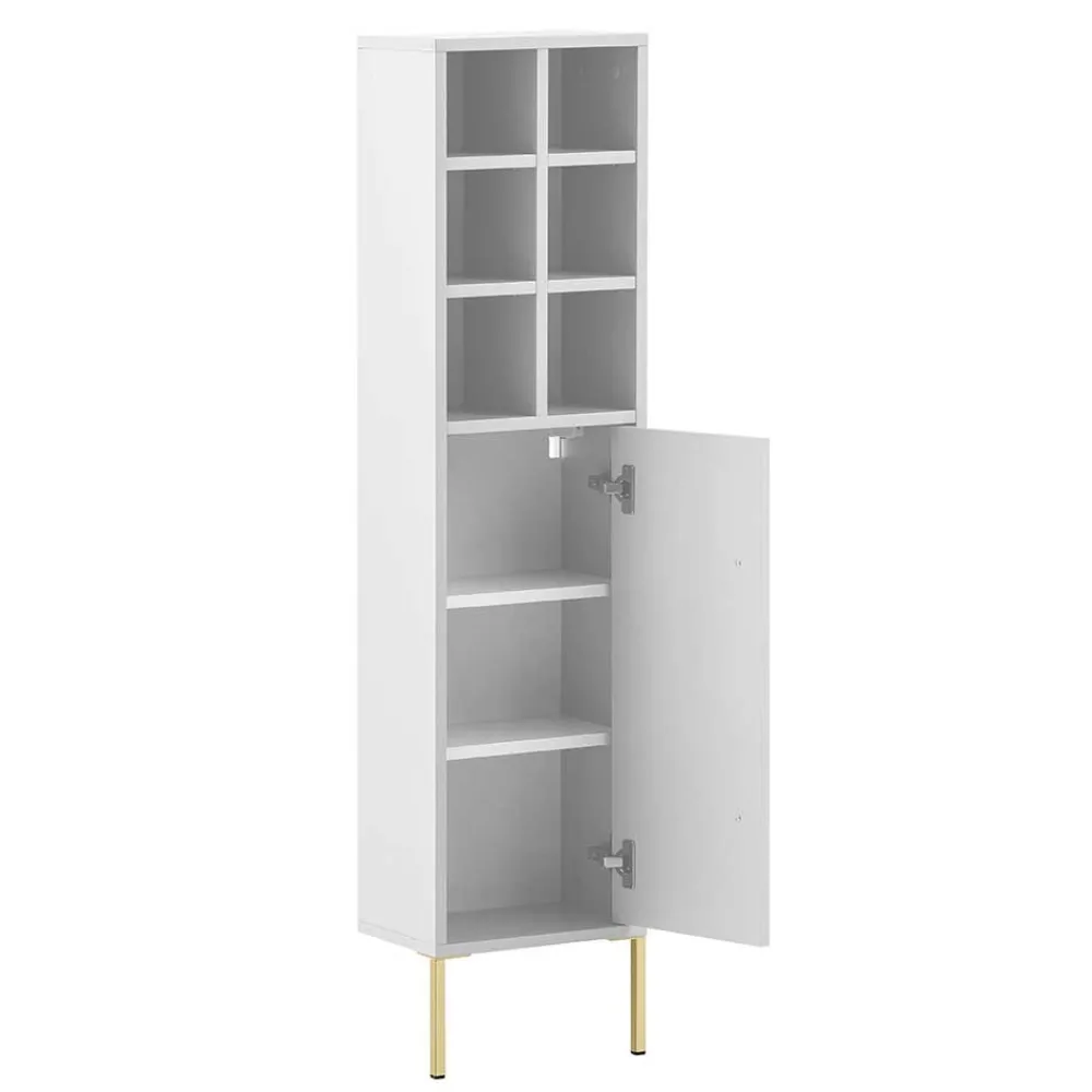 Wohnen 30x131x22 Badschrank in Weiß & Gold - Nuszaleva I
