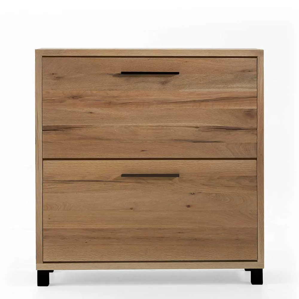 Wohnen Schuhschränke*83x87x28 Balkeneiche Schuhkommode mit zwei Klappen - Alsbetas