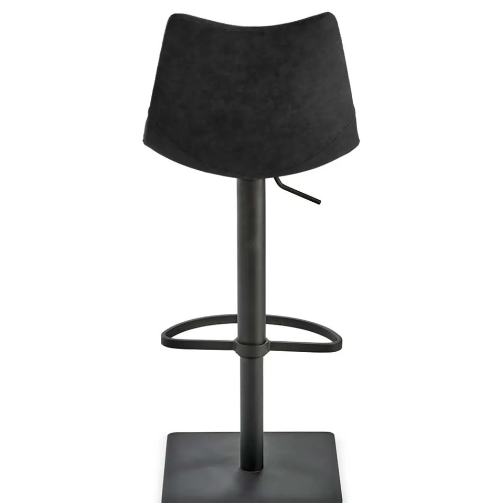 Wohnen 43x110x50 Barhocker mit Lehne in Schwarz - Speranza