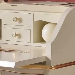 Wohnen Weiße Möbel|Esszimmerschränke*75x88x35 Barock Sekretär in Weiß & Gold - Iviada