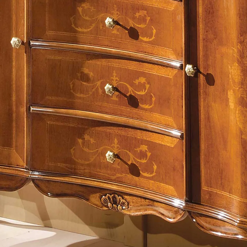 Wohnen 133x90x42 Barock Sideboard in Nussbaumfarben - Motiz