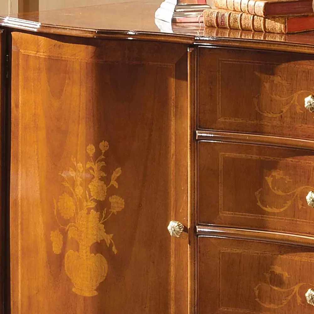Wohnen 133x90x42 Barock Sideboard in Nussbaumfarben - Motiz