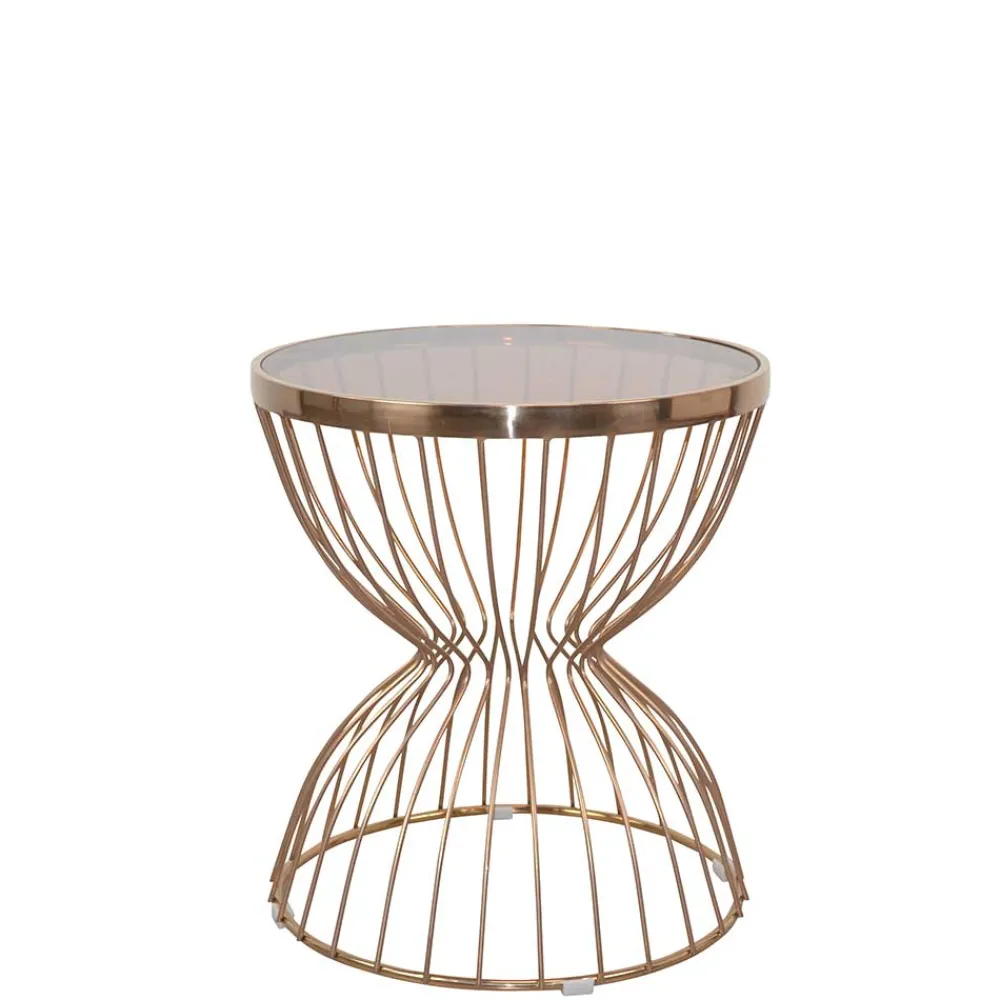 Wohnen 50x57x50 Beistelltisch aus Metall Rosegold - Ostranca