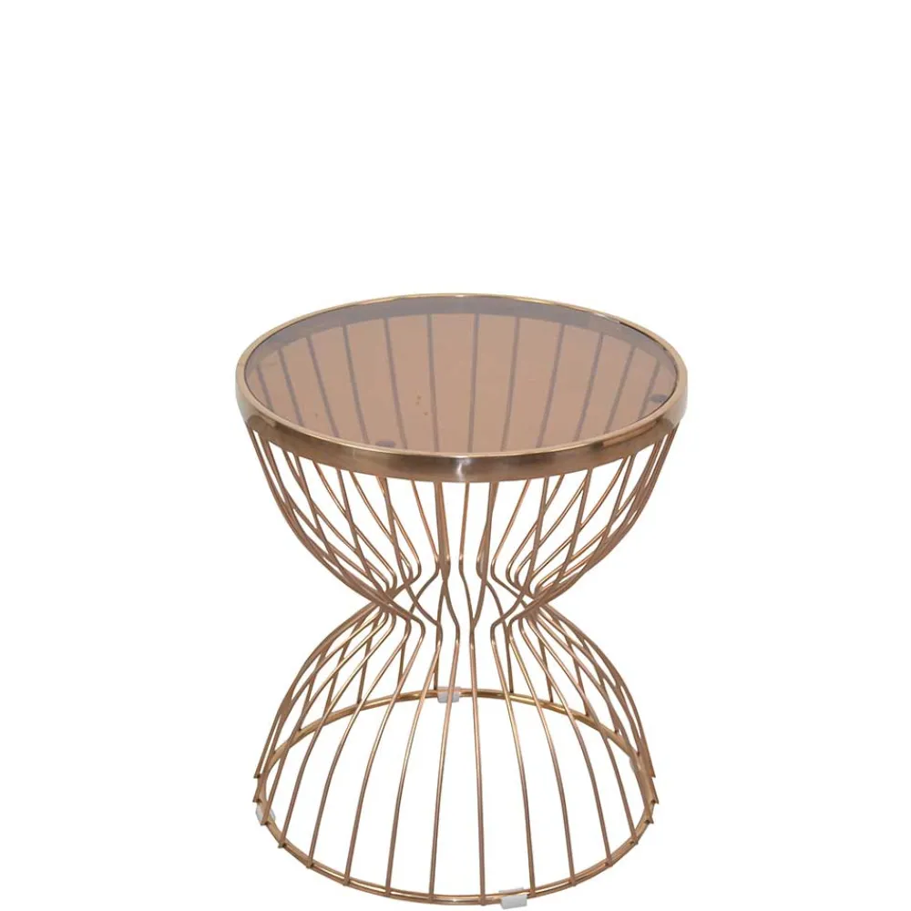 Wohnen 50x57x50 Beistelltisch aus Metall Rosegold - Ostranca