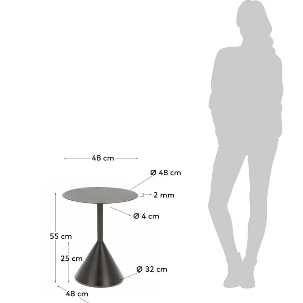 Wohnen 48x55x48 Beistelltisch aus pulverbeschichtetem Metall - Ceria
