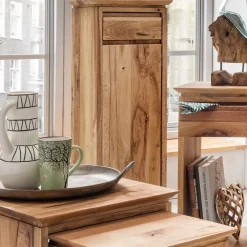 Wohnen Naturholzmöbel|Blumensäulen*30x90x30 Blumensäule Schrank aus Wildeiche massiv - Dancona