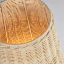 Wohnen 30x70x30 Bodenleuchte aus Rattan Geflecht in Beige - Jannios