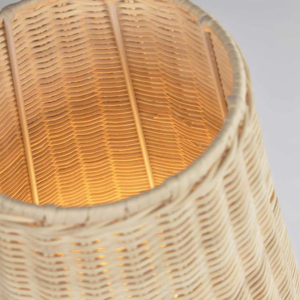 Wohnen 30x70x30 Bodenleuchte aus Rattan Geflecht in Beige - Jannios