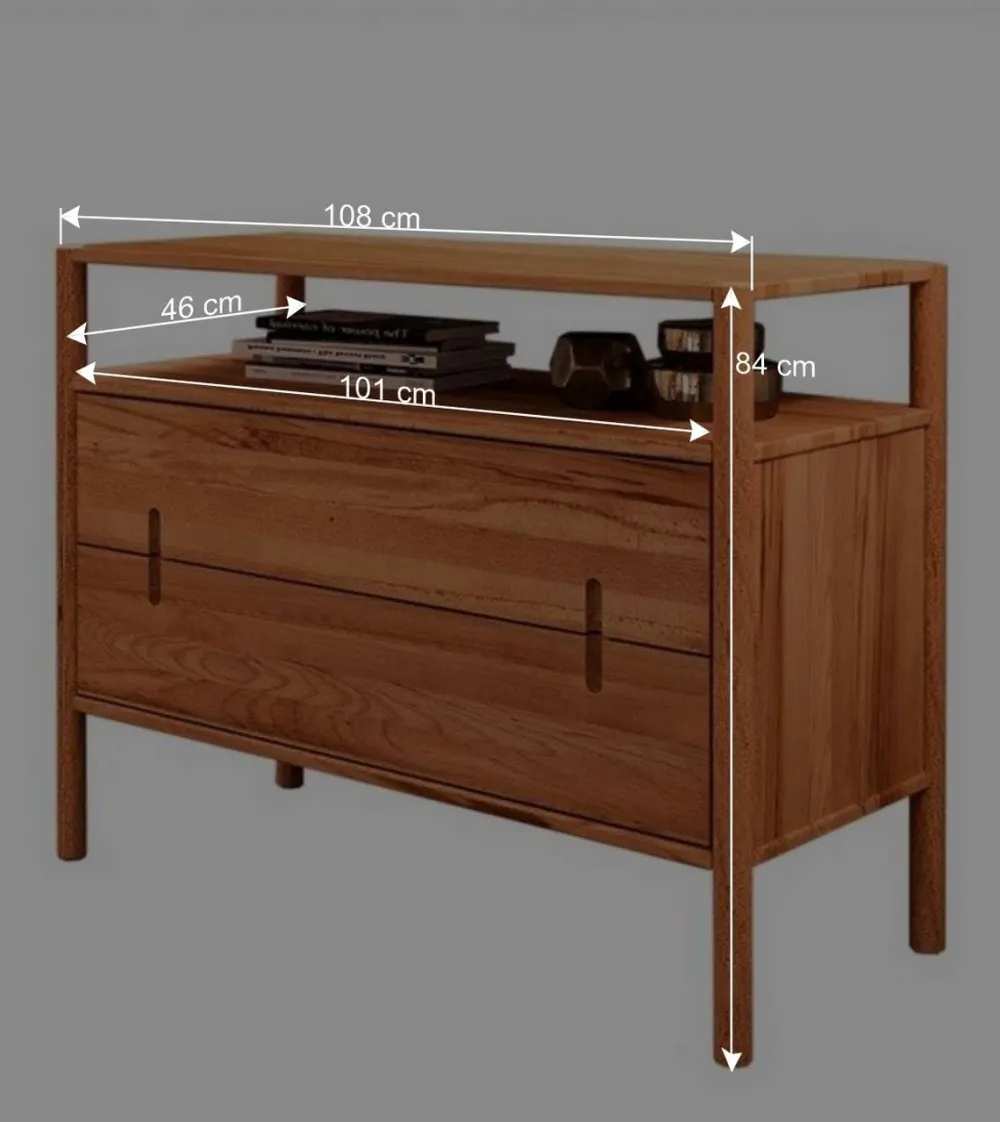 Wohnen Sideboards & Kommoden|Küchenschränke*108x84x46 Breite Hochkommode mit Fach - Indrya