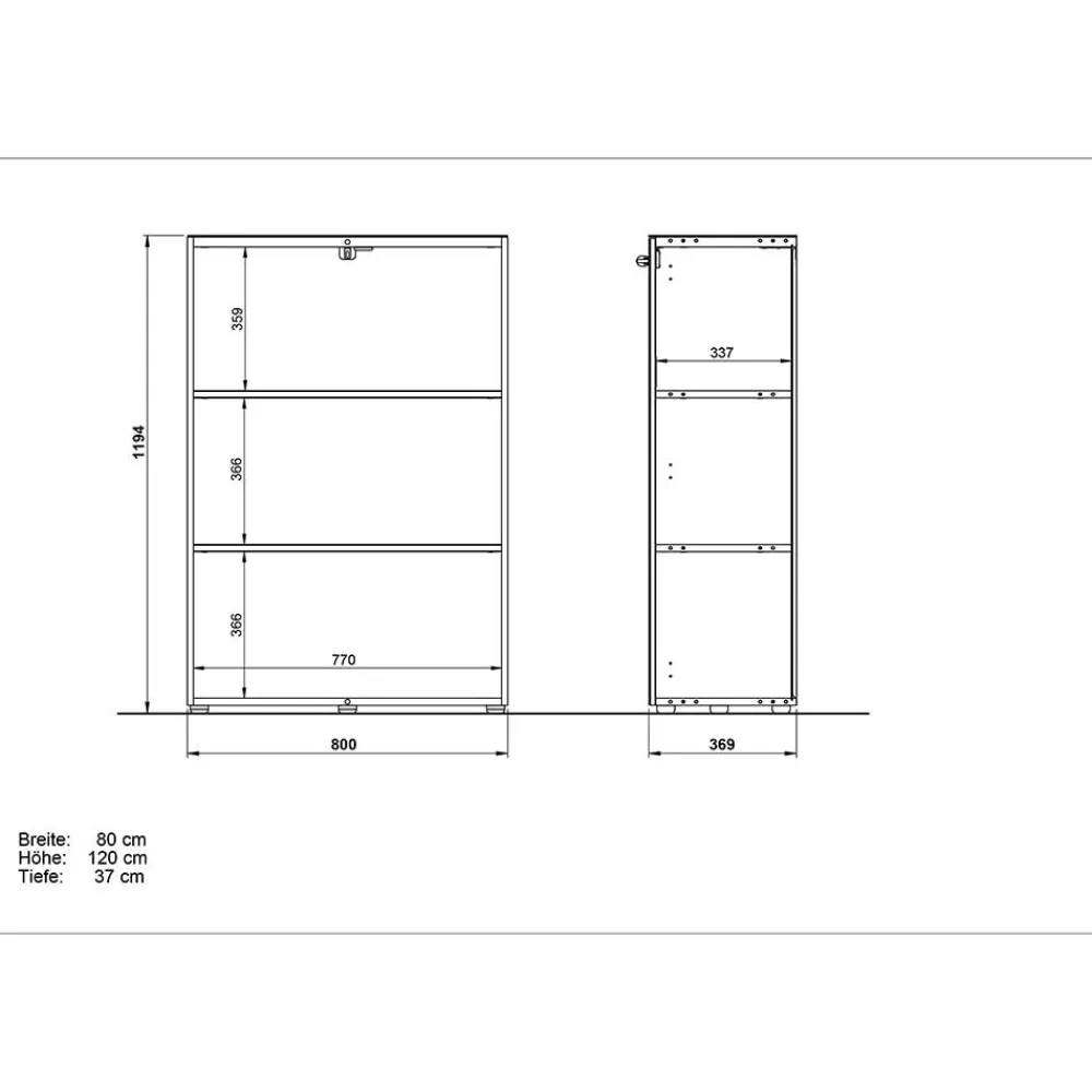 Wohnen Büroschränke*80x120x37 Büro Aktenschrank abschließbar - Laszlo I