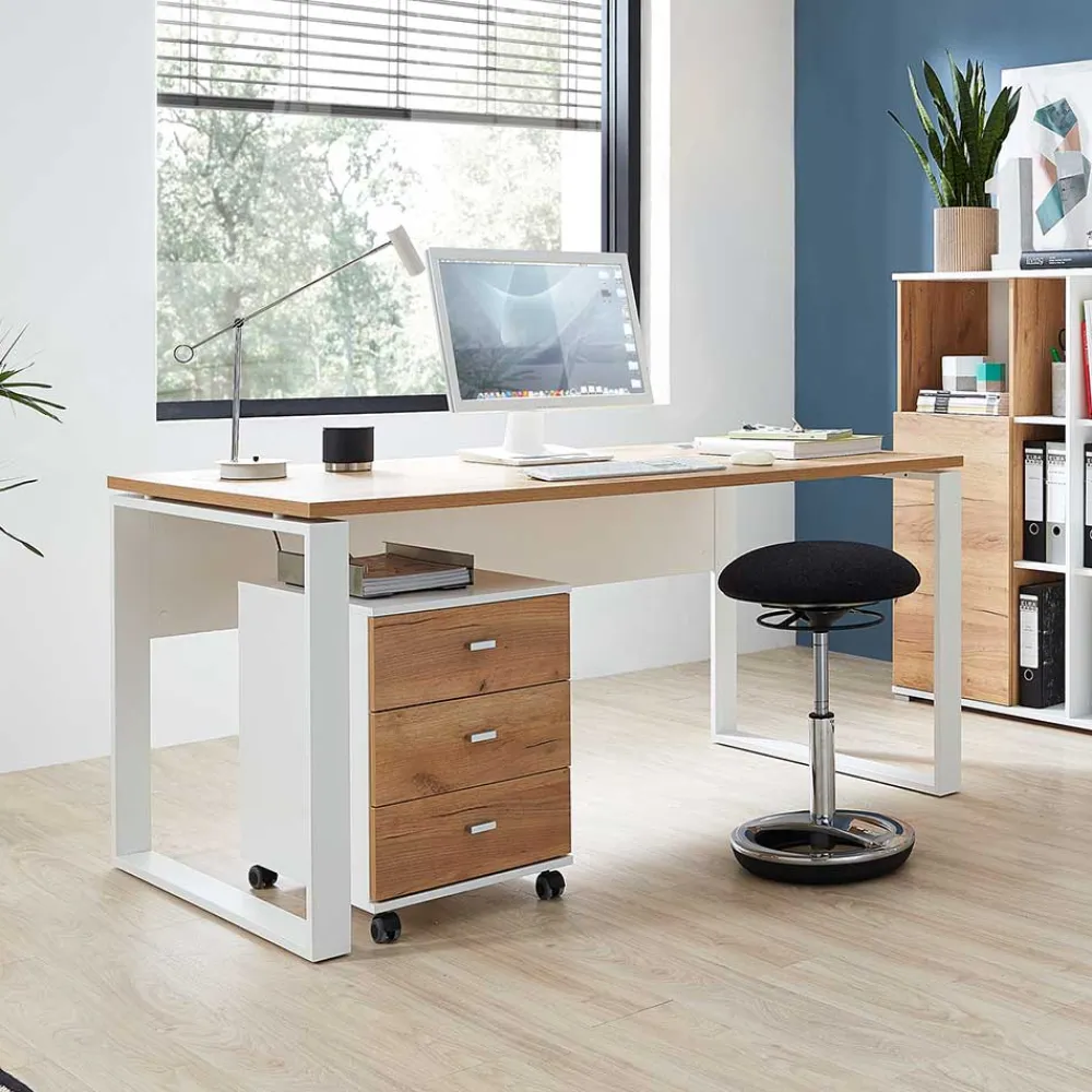 Wohnen Bürotische*158x75x79 Büro Arbeitstisch zweifarbig - Situatica