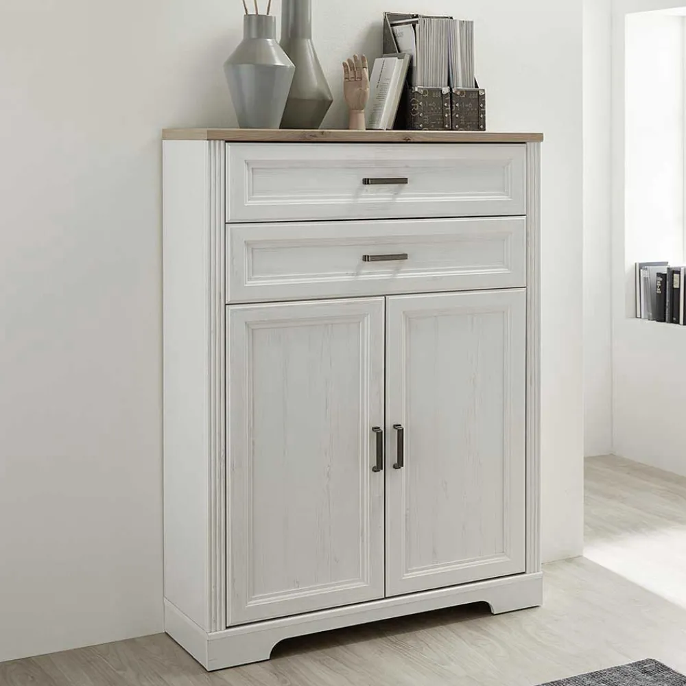 Wohnen Büroschränke*86x127x38 Büro Ordnerschrank 2-türig & 2 Schubladen - Mehady