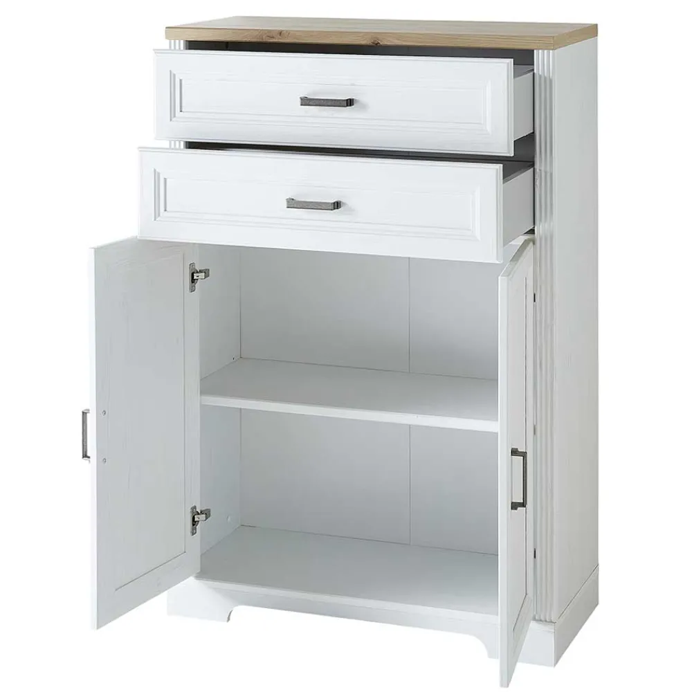 Wohnen Büroschränke*86x127x38 Büro Ordnerschrank 2-türig & 2 Schubladen - Mehady