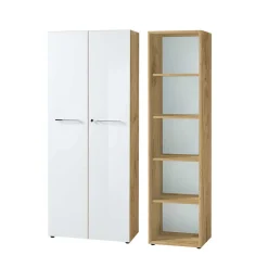 Wohnen 80x196x37 Büroschrank & Regal Kombi - Laszlo (zweiteilig)