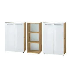 Wohnen 80x120x37 Büroschränke & Büroregal - Laszlo (dreiteilig)