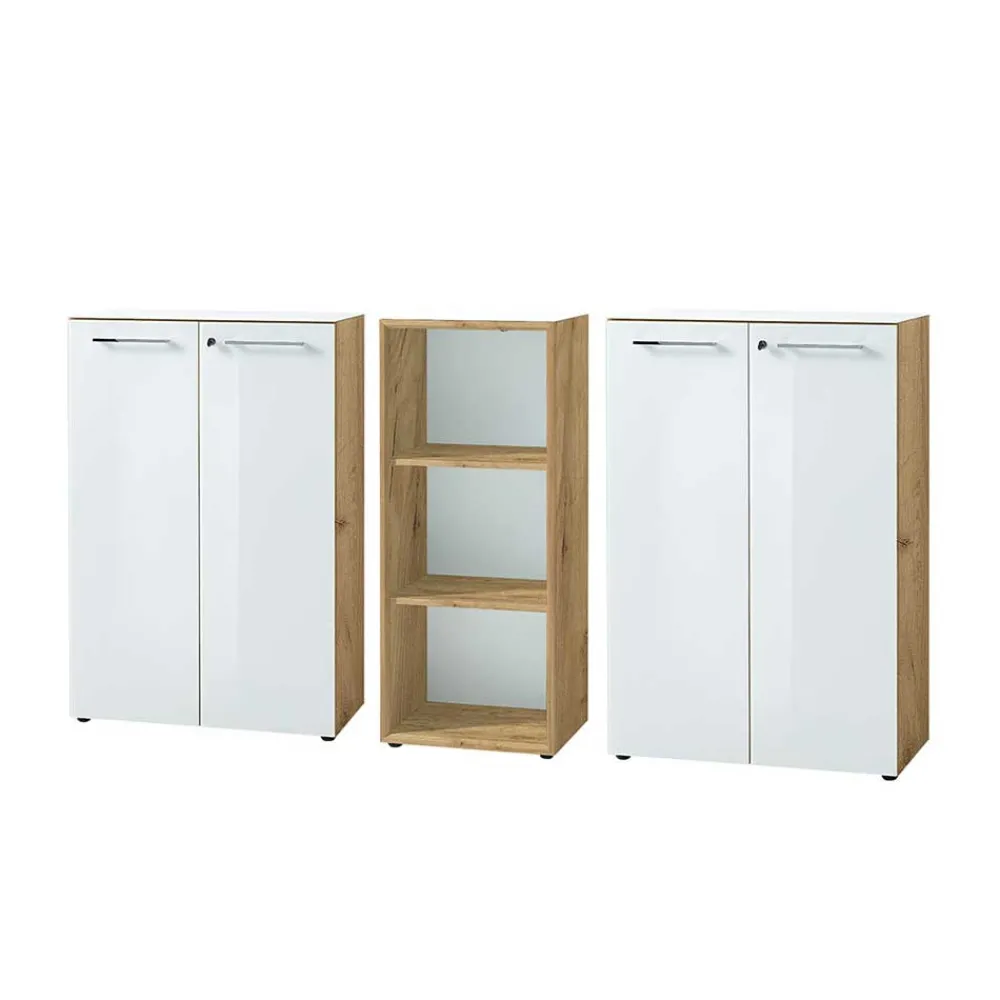 Wohnen 80x120x37 Büroschränke & Büroregal - Laszlo (dreiteilig)