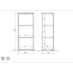 Wohnen 80x120x37 Büroschränke & Büroregal - Laszlo (dreiteilig)