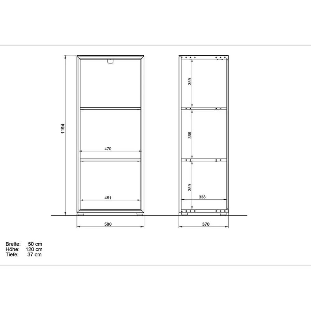 Wohnen 80x120x37 Büroschränke & Büroregal - Laszlo (dreiteilig)